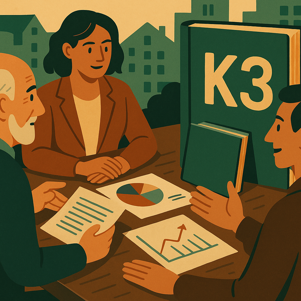 Ekonomiteam som planerar övergången till K3 och analyserar redovisningsdata inför 2026.